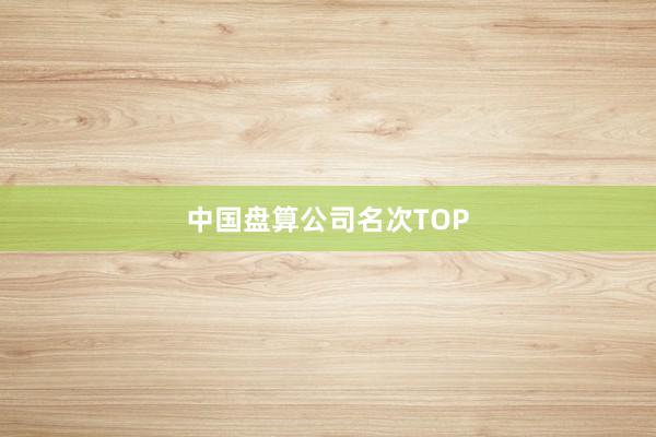 中国盘算公司名次TOP
